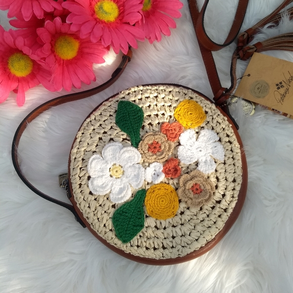 Patricia Nash Bags Patricia Nash Floral Crocheted Scafari Crossbody